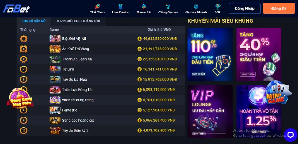 Bộ sưu tập trò chơi sòng bạc phong phú tại 89bet4